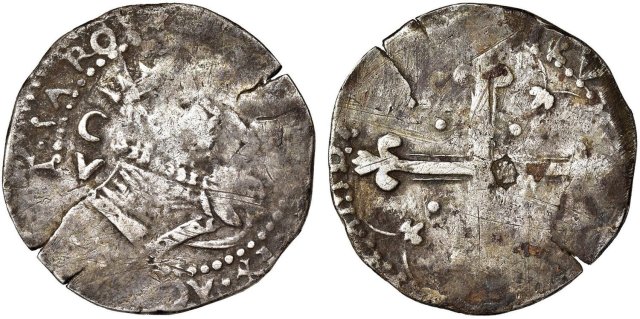 5 reali maltagliati 1598-1621 (Cagliari)