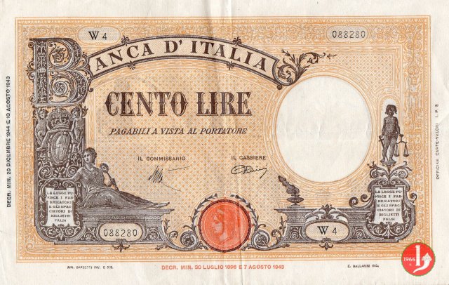 100 Lire Barbetti "Grande B" 1944