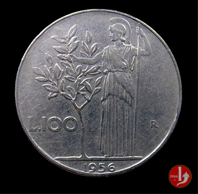 100 lire Minerva 1956 (Roma)