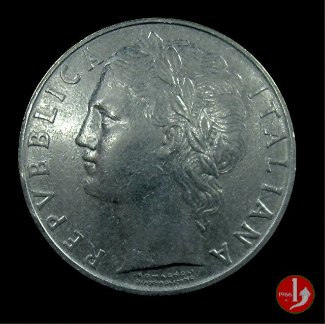 100 lire Minerva 1958 (Roma)