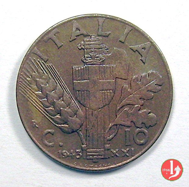 10 centesimi impero bronzital 1943 (Roma)