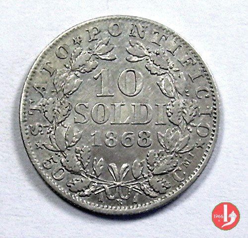 10 soldi - 50 centesimi 1868 (Roma)