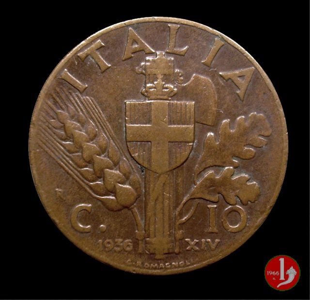 10 centesimi impero rame 1936 (Roma)