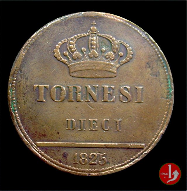 10 Tornesi 1825 (Napoli)