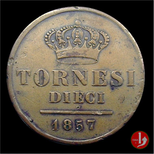 10 Tornesi 1857 (Napoli)