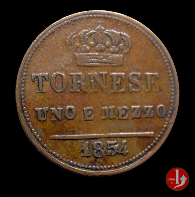 Tornese 1 e 1/2 1854 (Napoli)