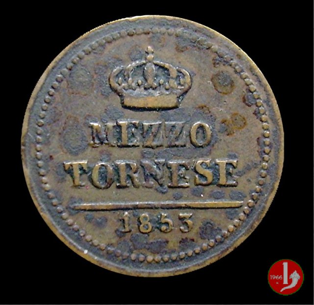 ½ Tornese 1853 (Napoli)