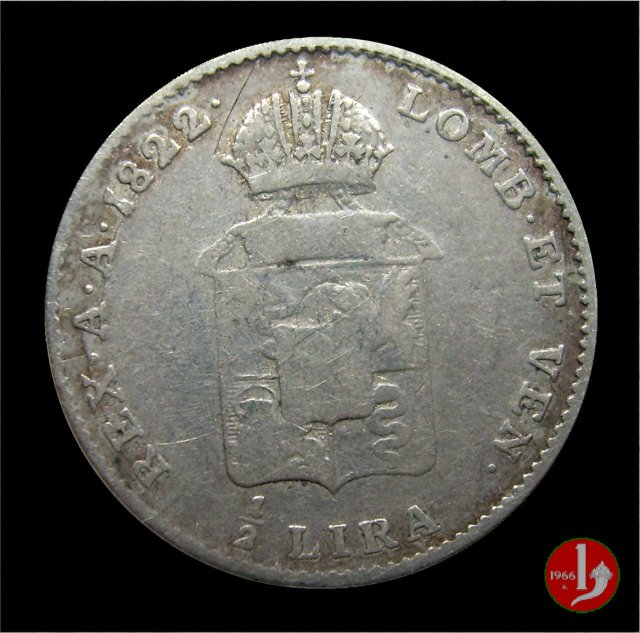 1/2 lira 1822 (Venezia)