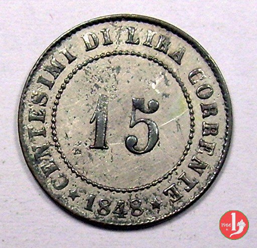 15 centesimi di lira corrente 1848 (Venezia)