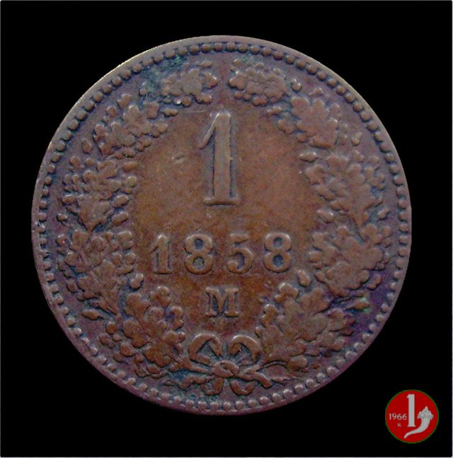 1 Kreuzer o 1 Carantano 1858 (Milano)