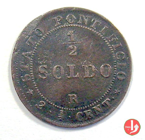 1/2 soldo o 2,5 centesimi 1867 (Roma)