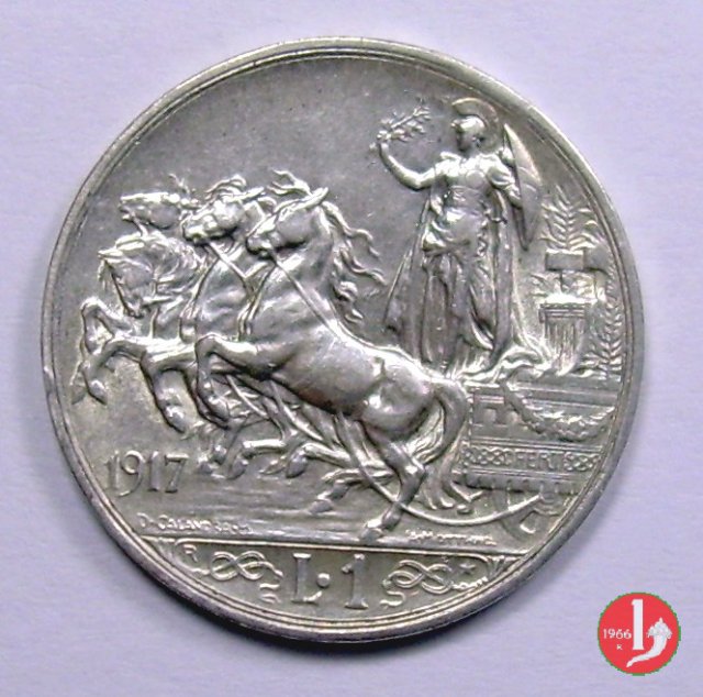 1 lira quadriga briosa 1917 (Roma)