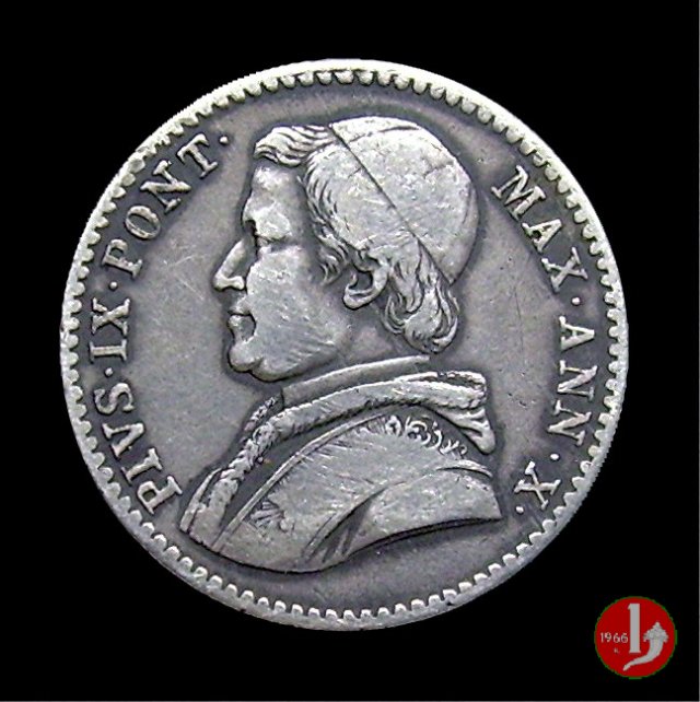 20 baiocchi (Doppio Giulio del 1° tipo) 1856 (Roma)