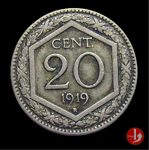 20 centesimi esagono 1919 (Roma)