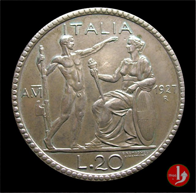 20 lire littore 1927