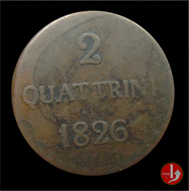 2 Quattrini o Duetto 1826 (Lucca)