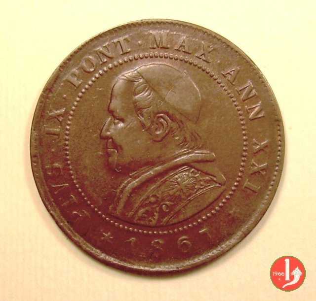 2 soldi o 10 centesimi 1867 (Roma)