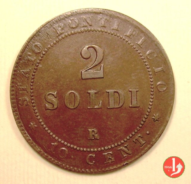 2 soldi o 10 centesimi 1867 (Roma)