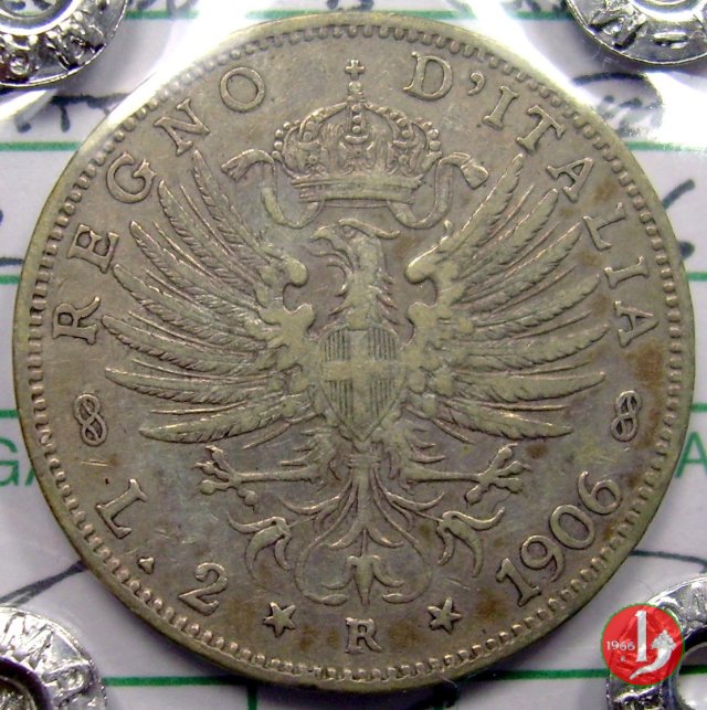 2 lire aquila sabauda 1906 (Roma)