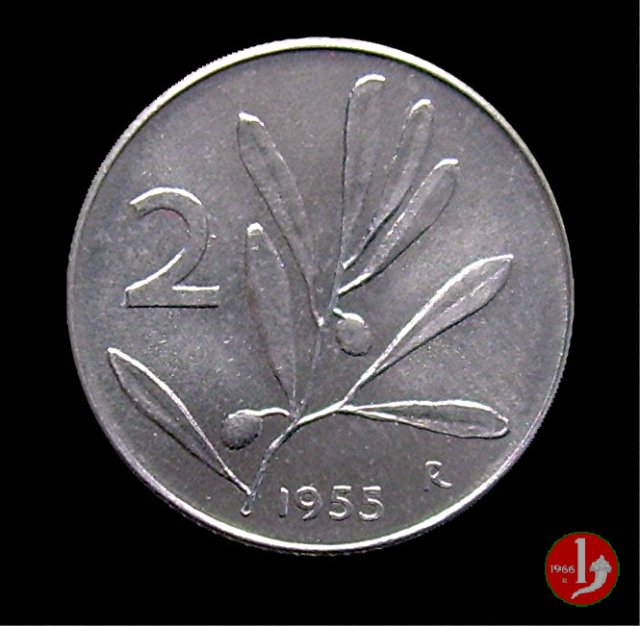 2 lire olivo 1955 (Roma)