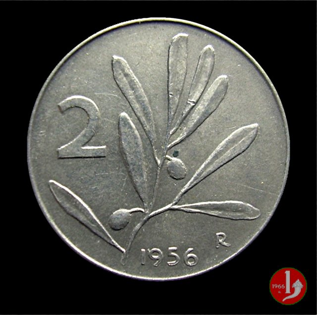 2 lire olivo 1956 (Roma)