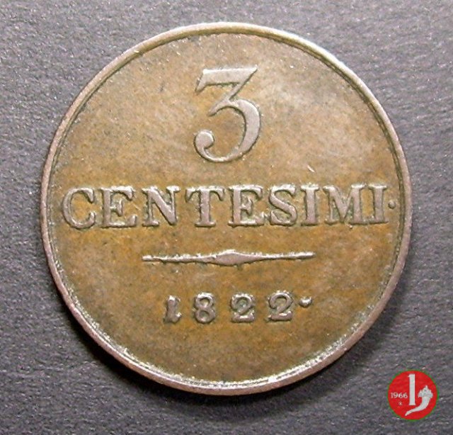 3 centesimi 1822 (Milano)