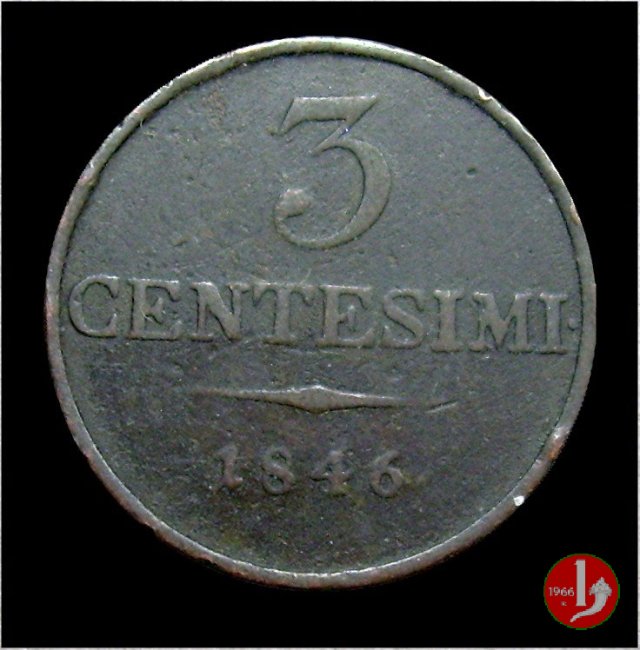 3 centesimi 1846 (Milano)