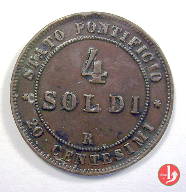 4 soldi o 20 centesimi 1868 (Roma)