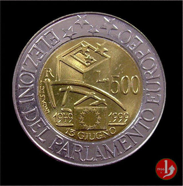 500 lire 20° elezione del Parlamento Europeo 1999 (Roma)