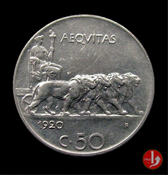 50 centesimi leoni 1920 (Roma)