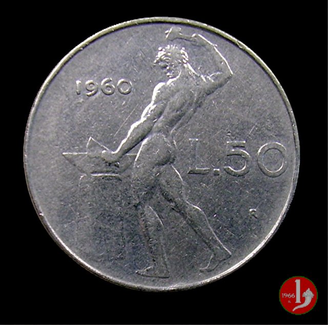 50 lire Vulcano 1960 (Roma)