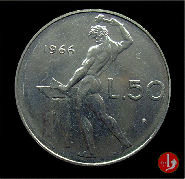 50 lire Vulcano 1966 (Roma)