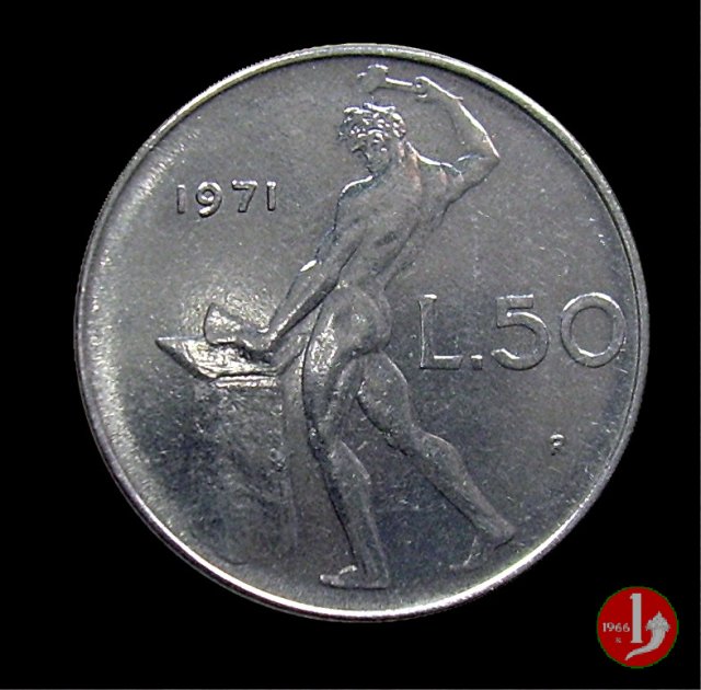 50 lire Vulcano 1971 (Roma)