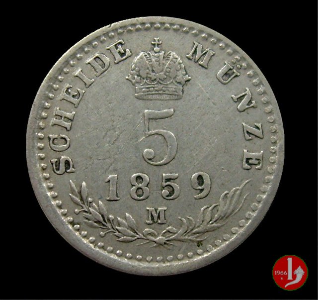 5 Kreuzer o 5 Carantani 1859 (Milano)