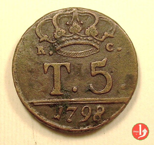 5 Tornesi 2° tipo 1798 (Napoli)