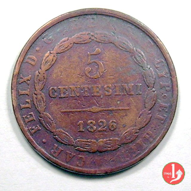 5 centesimi 1826 (Genova)