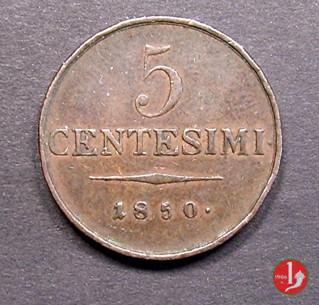 5 centesimi 1850 (Milano)