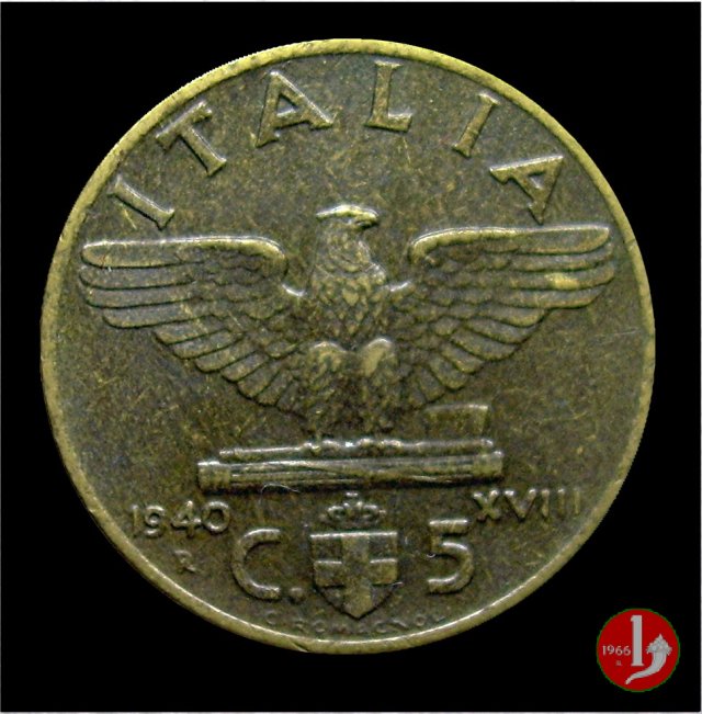 5 centesimi impero bronzital 1940 (Roma)