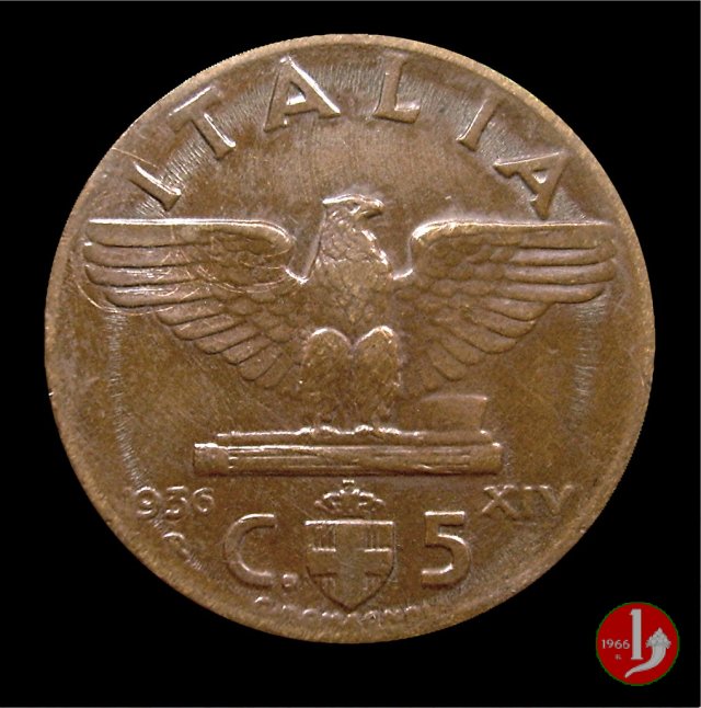 5 centesimi impero rame 1936 (Roma)