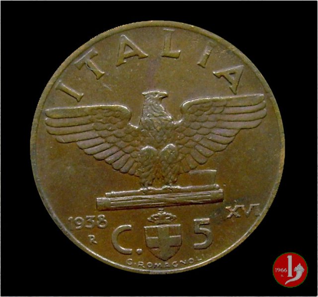 5 centesimi impero rame 1938 (Roma)