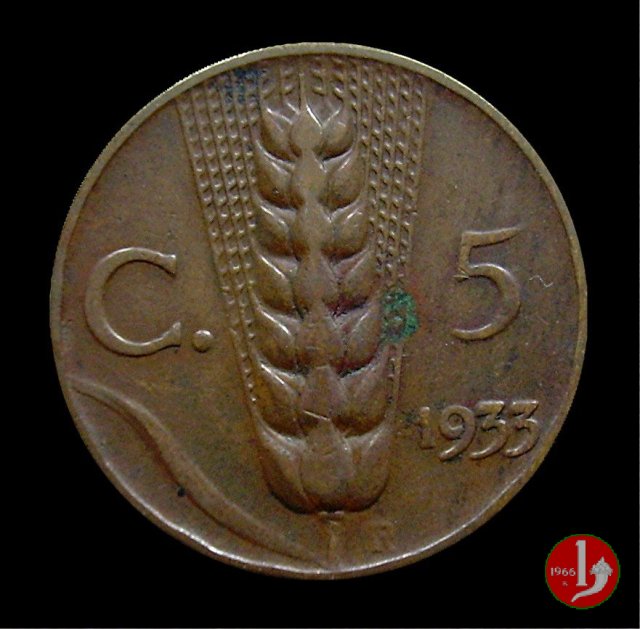 5 centesimi spiga 1933 (Roma)