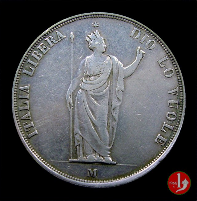 5 lire italiane 1848 (Milano)