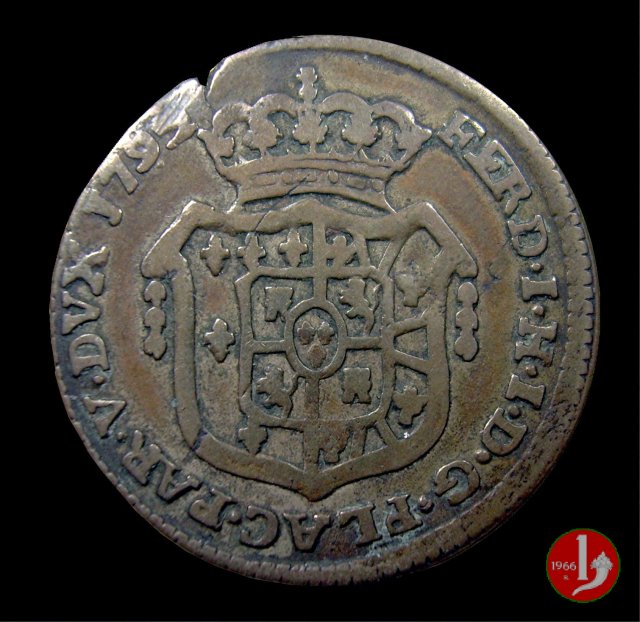 Mezza lira di Piacenza 1792 (Parma)