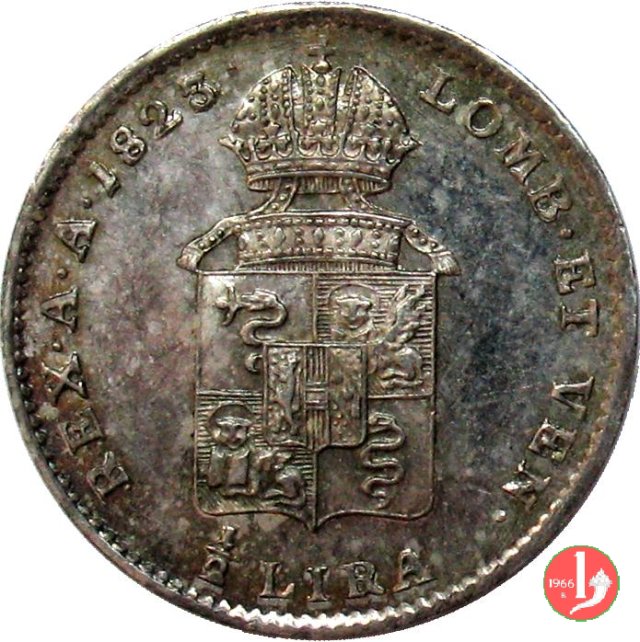 1/2 lira 1823 (Milano)