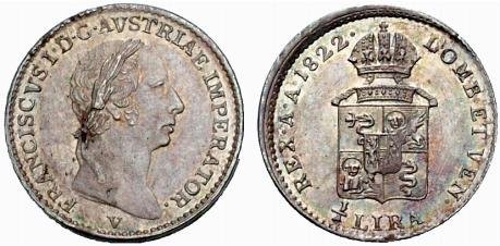 1/4 di lira 1822 (Venezia)