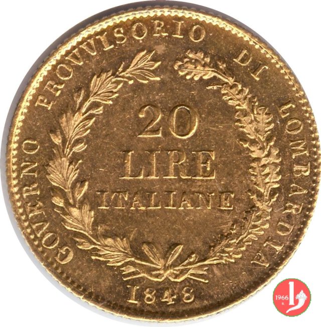 20 lire italiane 1848 (Milano)