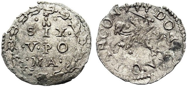 Baiocco (senza data - Legenda e Cavaliere) 1585-1590 (Ancona)