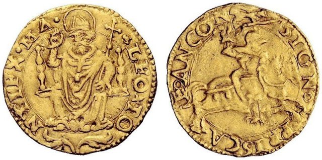 Ducato papale (con cavaliere) 1513-1521 (Ancona)