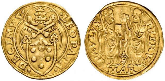 Ducato papale (stemma in cornice) 1513-1521 (Ancona)