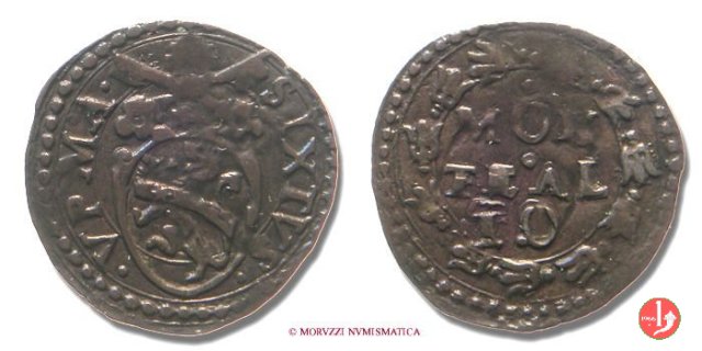 Quattrino (stemma e ghirlanda) 1585-1590 (Montalto)